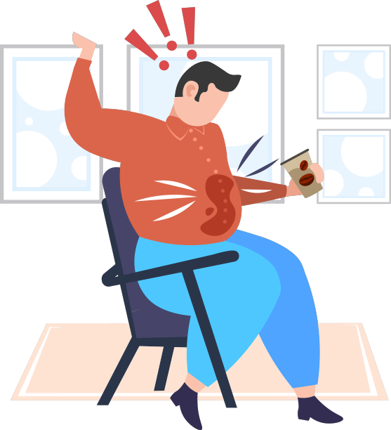 胖子把咖啡洒在了胖子的衬衫上图片下载