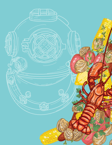 龙虾煮食邀请模板图片下载