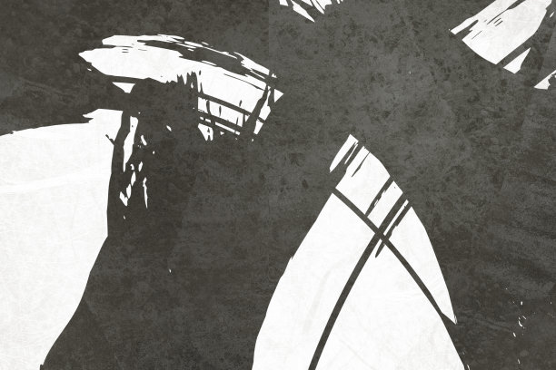 白色背景上的黑色笔触。日本风格。抽象水墨背景。黑色颜料在白纸上画出纹理。图片下载