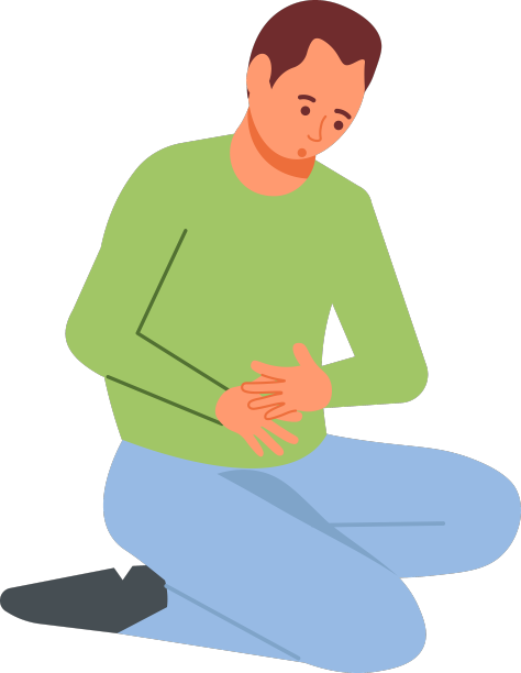 病人抱着肚子缩成一团图片下载