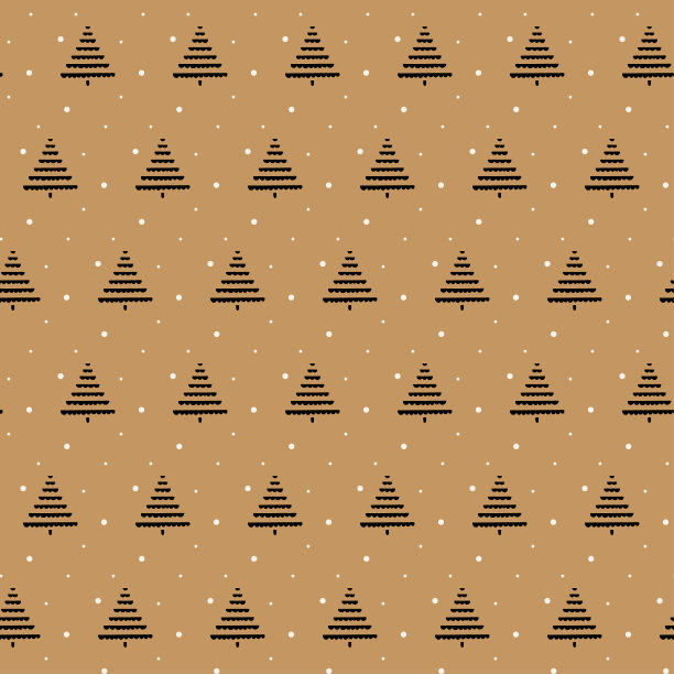 圣诞树和雪的圣诞图案图片下载