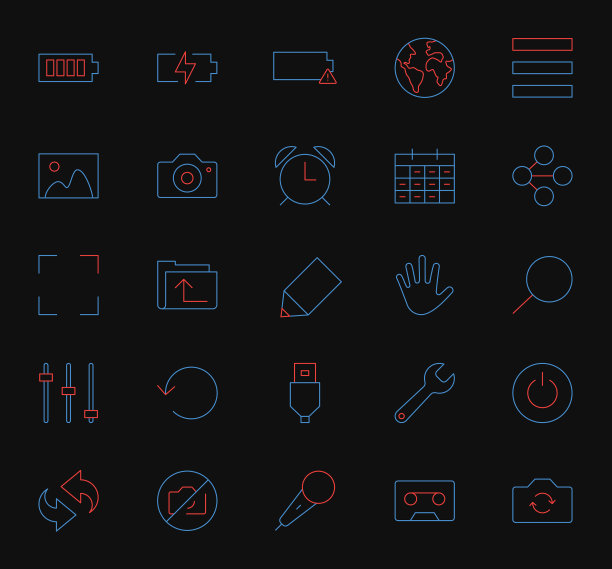 多媒体图标集图片下载