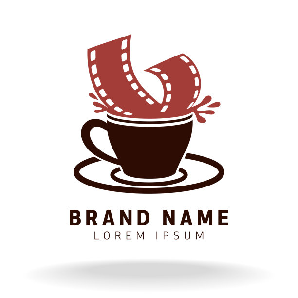电影和咖啡设计品牌图标模板图片下载