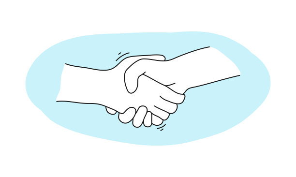 伙伴关系，握手，在一起线图标图片下载