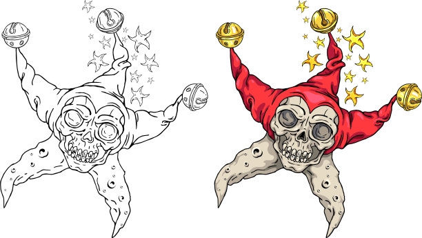 星形头骨在帽套图片下载