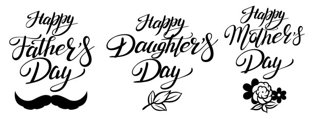 节日:父亲节，女儿节，母亲节图片下载