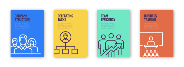 企业管理概念模板布局设计。现代小册子，书封面，传单，海报设计模板图片下载