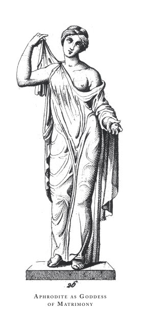阿佛洛狄特作为婚姻女神，阿佛洛狄特和其他女神雕刻古董插图，出版1851年图片下载