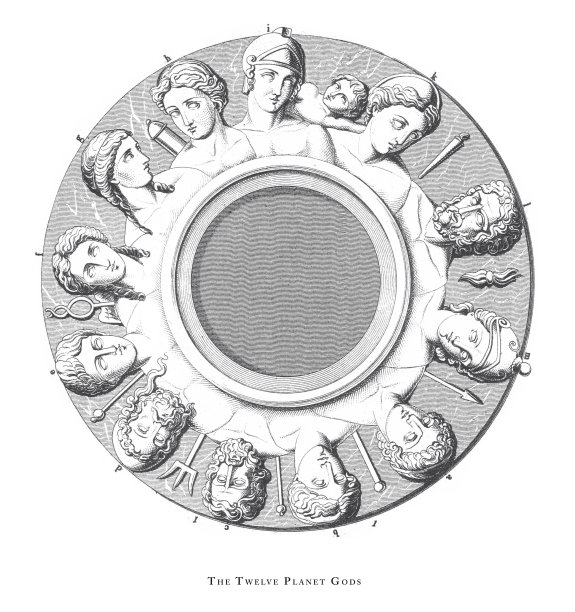 1851年古希腊罗马神祇宗教文物雕刻插图图片下载
