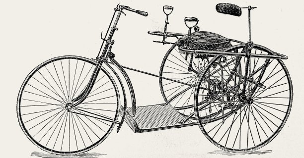 手摇轮椅，白色背景，侧视图图片下载