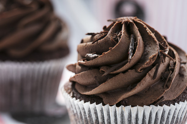 彩色纸杯蛋糕特写照片图片下载