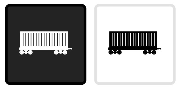 火车运输图标上的黑色按钮与白色滚动图片下载
