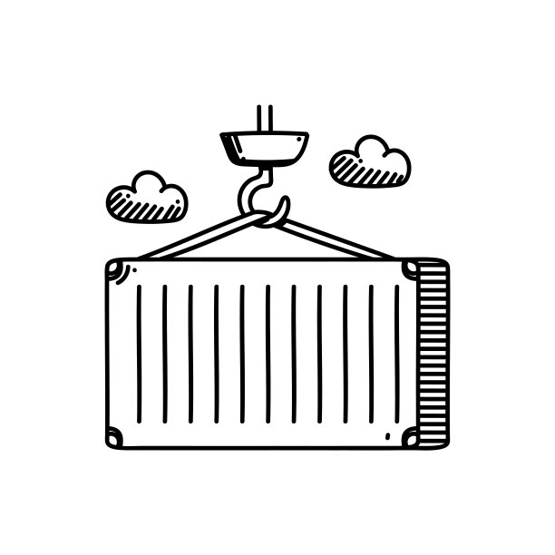 集装箱线图标，草图设计，像素完美，可编辑笔画。交付，运输，仓库，船舶按货物。图片下载