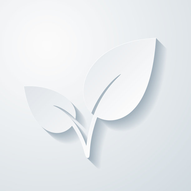 叶子。在空白背景上具有剪纸效果的图标图片下载