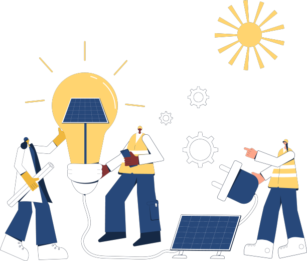 太阳能电池板安装现场服务技术人员图片下载