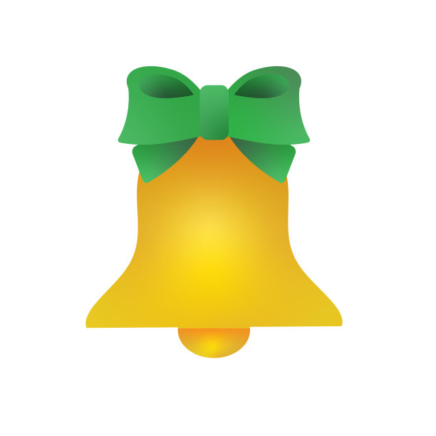 圣诞3D钟系蝴蝶结应用程序图标设计在充满活力的渐变颜色上的白色图片下载