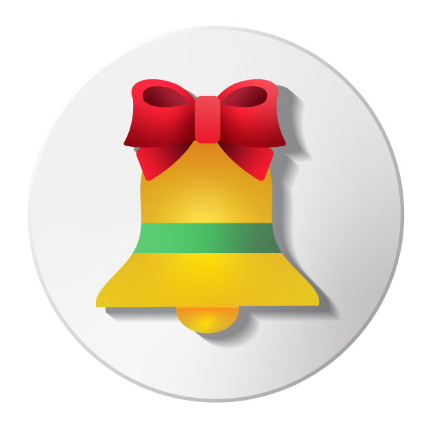 圣诞3D钟系蝴蝶结应用程序图标设计在充满活力的梯度颜色图片下载