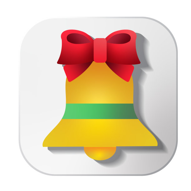 圣诞3D钟系蝴蝶结应用程序图标设计在充满活力的梯度颜色图片下载