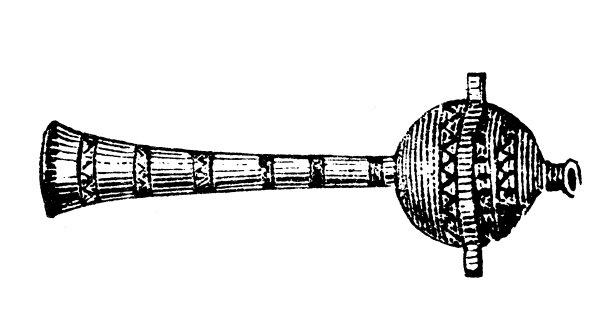 古董插图，民族志和土著文化:非洲，长笛乐器图片下载