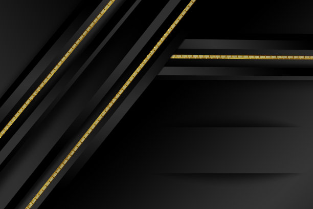抽象豪华风格的黑色背景与金色线条和文本空间。图片下载