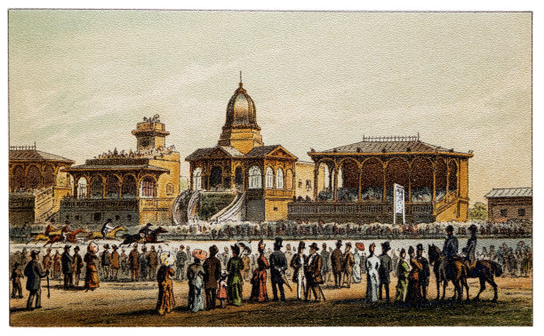 第一届英法风格的赛马比赛在维也纳普拉特举行。图片下载