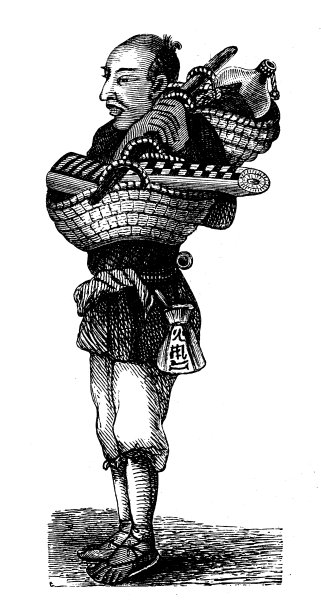 古董插图，民族志和土著文化:日本和东亚，日本农民图片下载