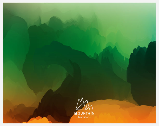 抽象水彩效果的山景观场景背景图片下载