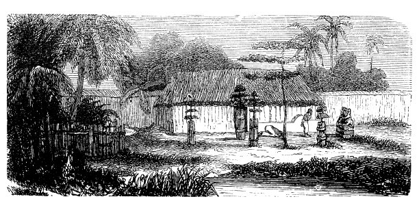 古董插图，民族志和土著文化:印度和南亚，婆罗门的家园图片下载