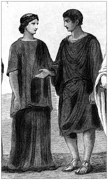 古董雕刻插图，文明:罗马人图片下载