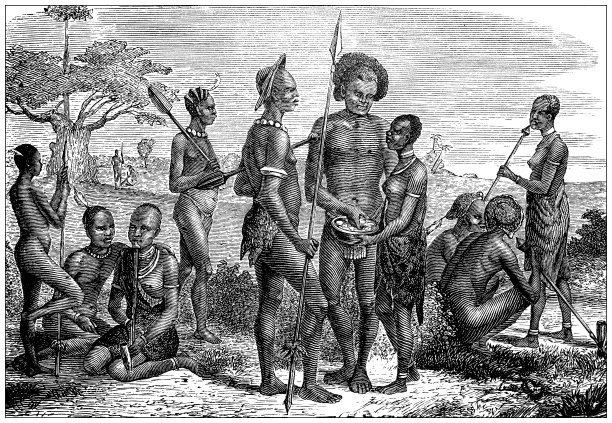 古董插图，民族志和土著文化:非洲，奇卢科图片下载