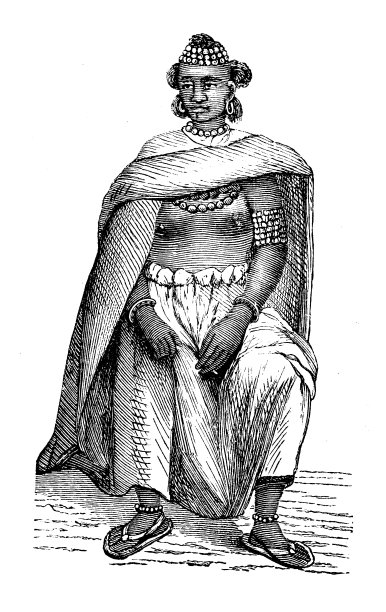 古董插图，民族志和土著文化:非洲，富拉或波尔妇女图片下载