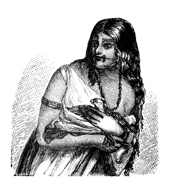 古代插画，民族志和土著文化:南美洲，瓦劳妇女图片下载
