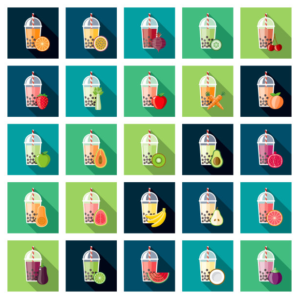 泡泡茶口味图标集图片下载