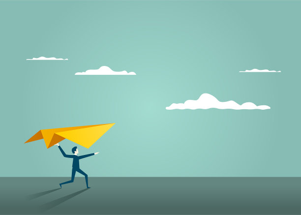 商人扔纸飞机图片下载