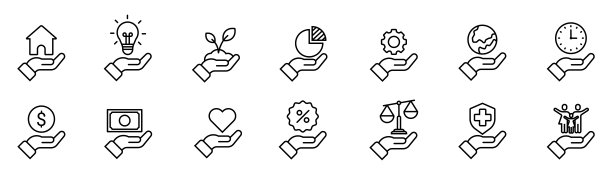 保险相关图标套装图片下载