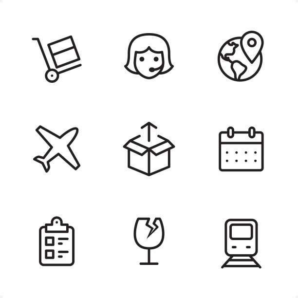 物流-单线图标图片下载