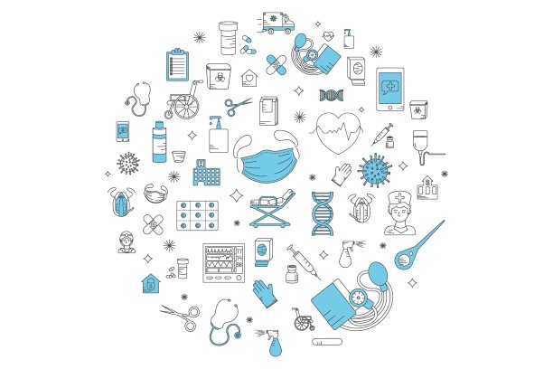 圆圈中的医疗保健图标图片下载