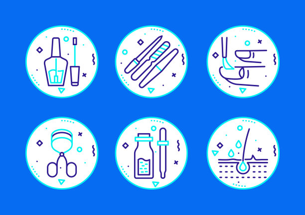 美容，身体护理和化妆品相关的线图标。向量符号说明。图片下载