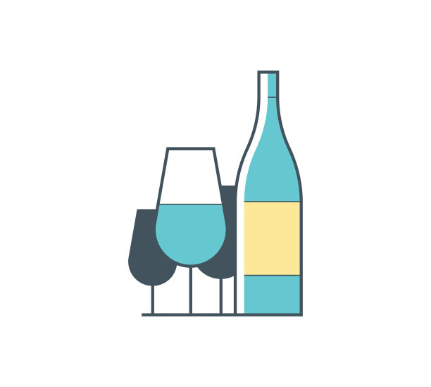 酒瓶和酒杯的概念设计图片下载