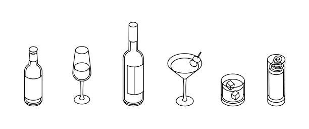 等距食品和饮料套装图片下载