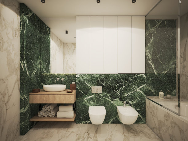 室内设计。体系结构。计算机生成的浴室图像。建筑可视化。3D渲染。图片下载