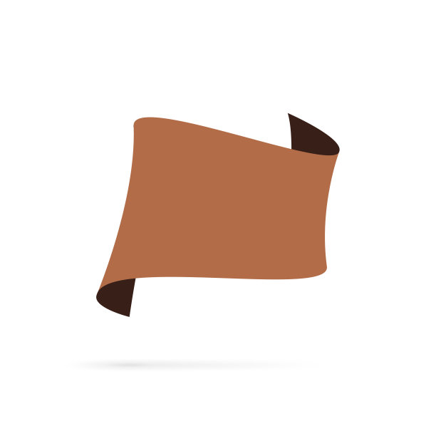 棕色旗帜-设计元素在白色的背景图片下载