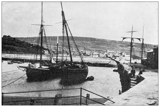 英国多塞特的古董照片:莱姆里吉斯港图片下载