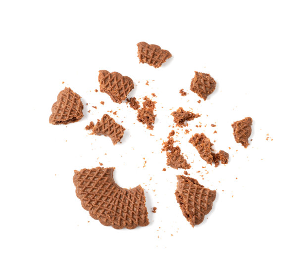 巧克力饼干环孤立，黑色饼干圈，黑色软饼干，圆形黄油饼干图片下载