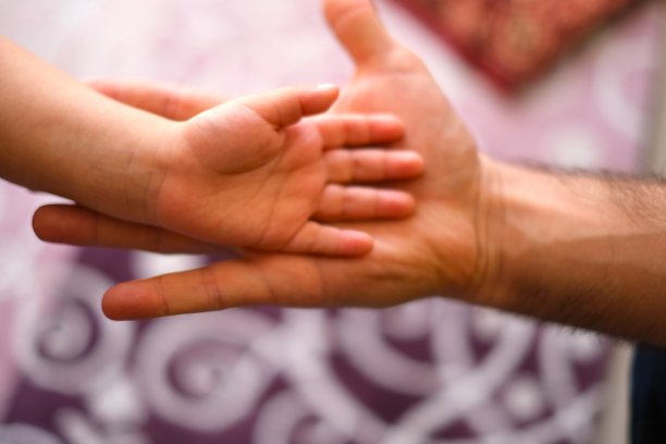 看父亲和儿子的手在一起图片下载