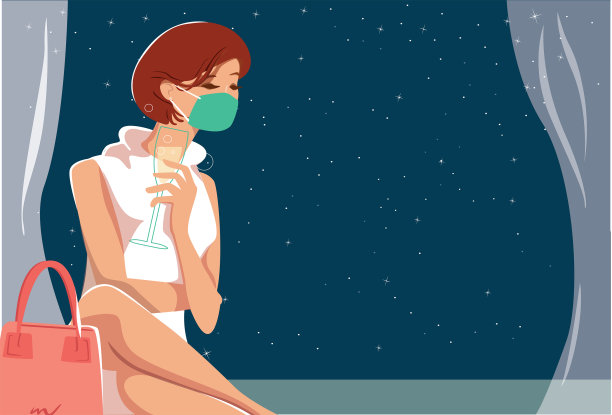 疫情期间戴口罩的派对图片下载