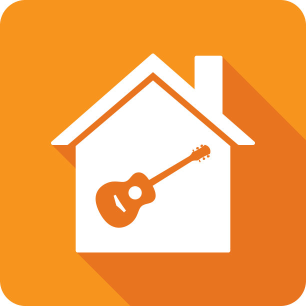 House原声吉他图标剪影图片下载