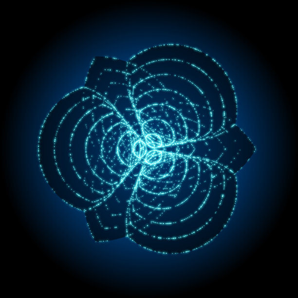 光束，由激光点勾勒出的圆形多边形形状图片下载