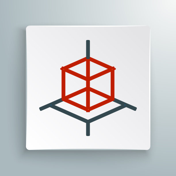 线条3d建模图标孤立在白色背景图片下载