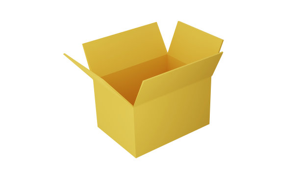 三维渲染的包裹盒，纸板箱，在等距视图图片下载